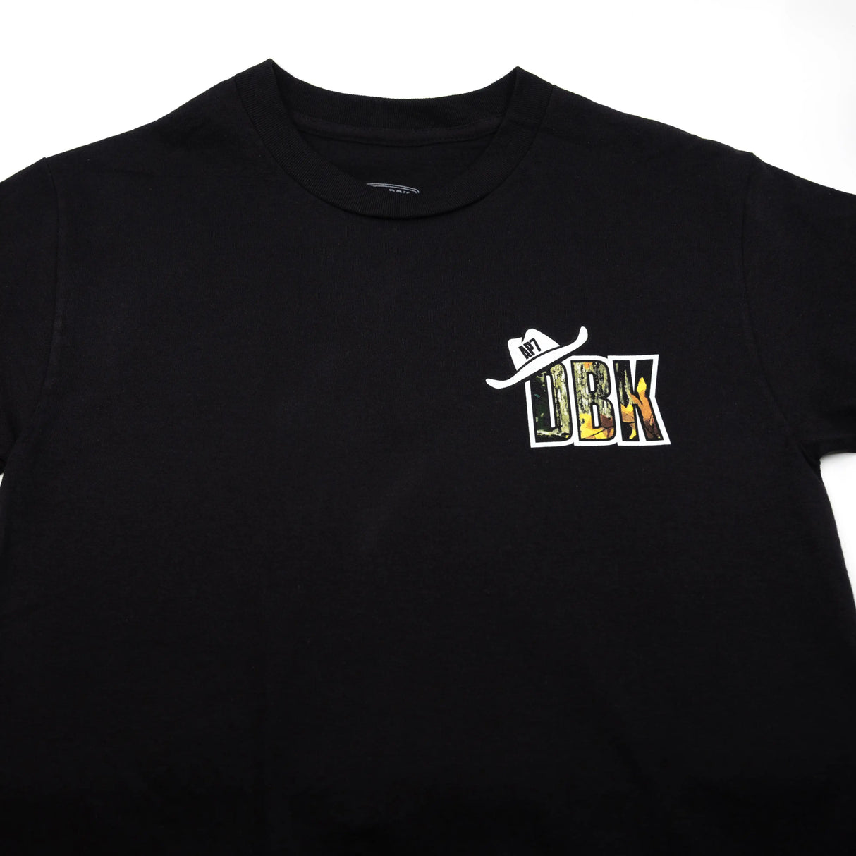 Black T-shirt with DBK chest logo graphic