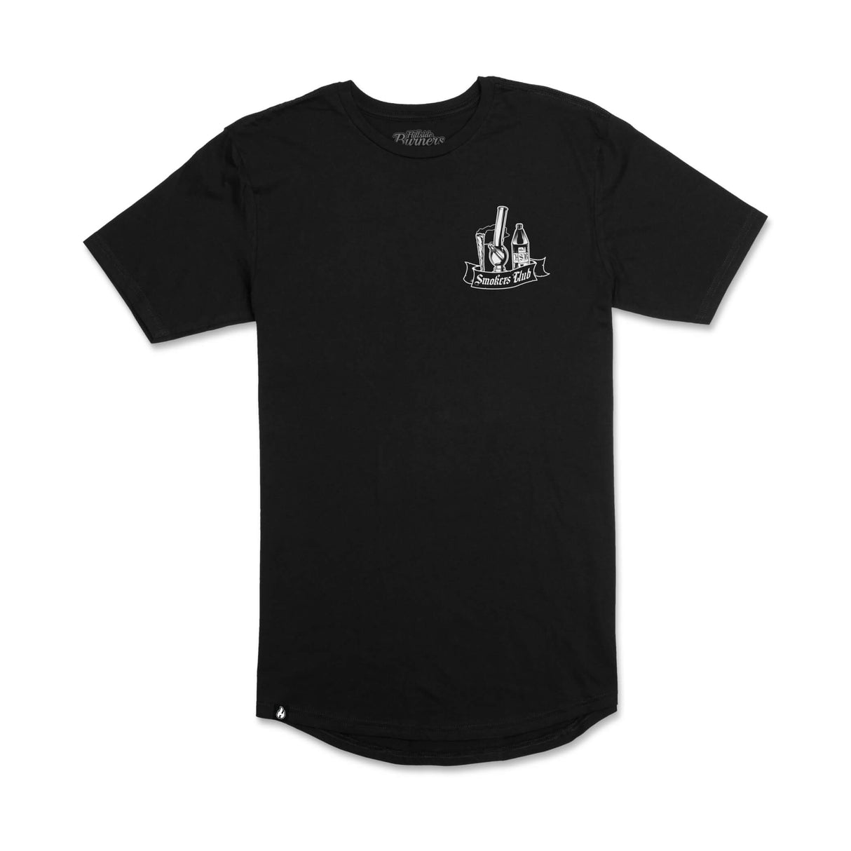 Black Hillside Burners Bad Decisions T-shirt with small Smokes Club bottle graphic