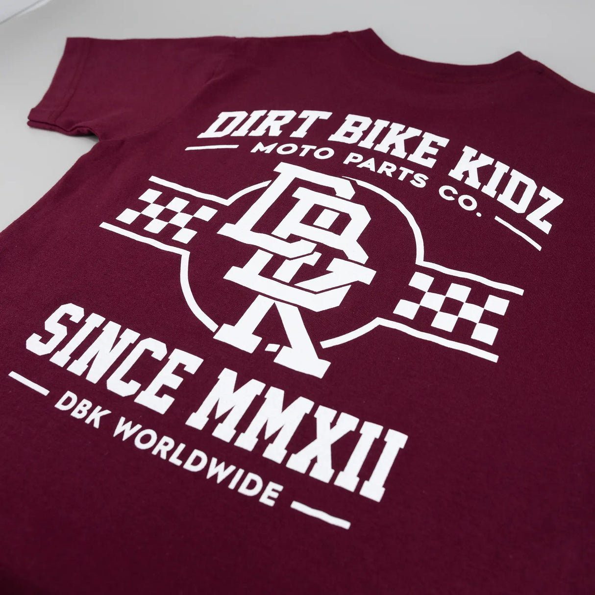 Burgundy graphic T-shirt with oversized back logo graphic