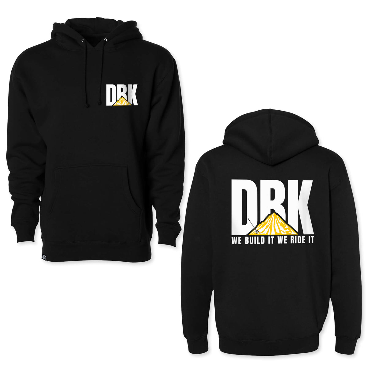 Black Build It hoodie mit DRK-Logo auf der Brust, Kapuze mit Kordeln