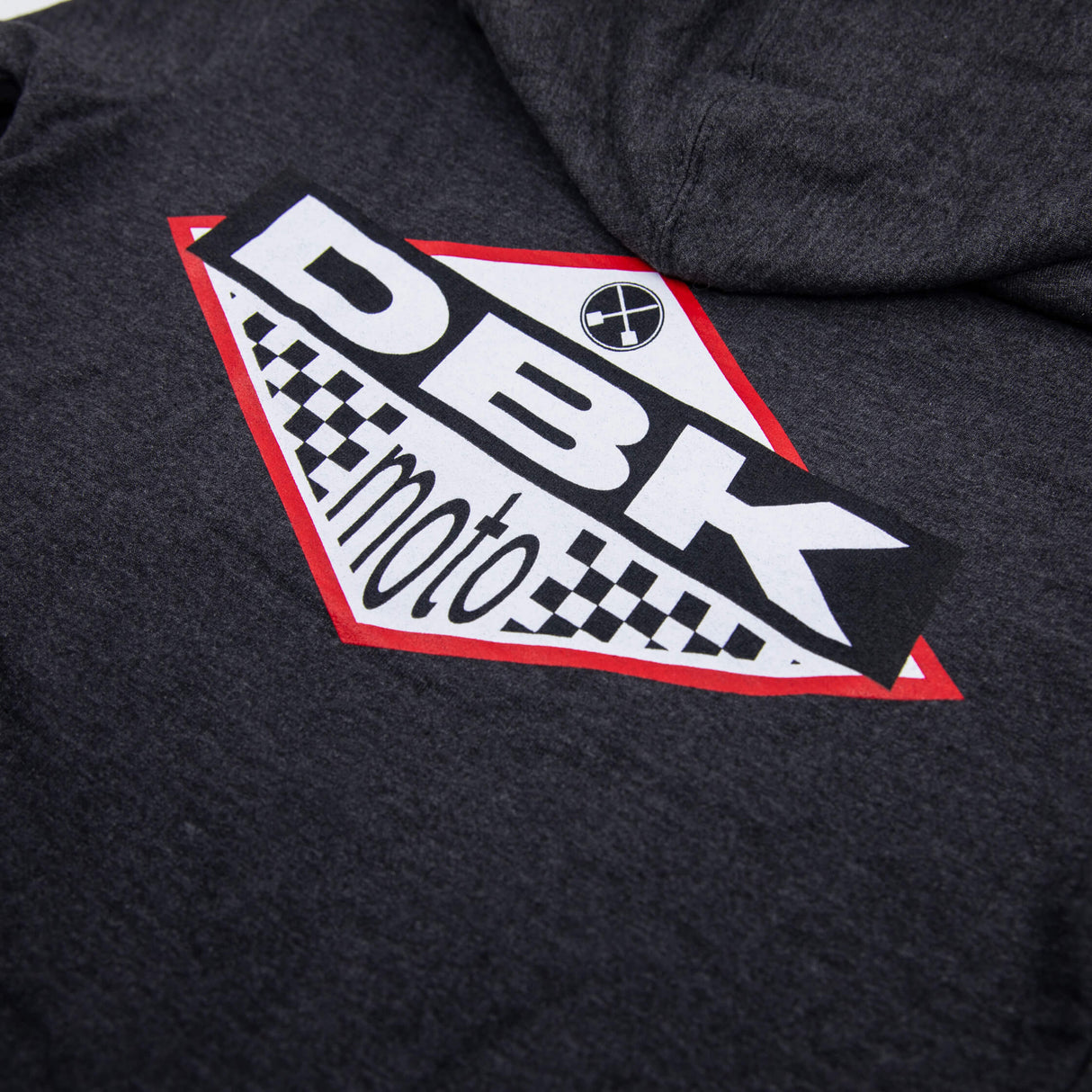 No Sleep youth hoodie dark gray with large DBK Moto graphic print on chest