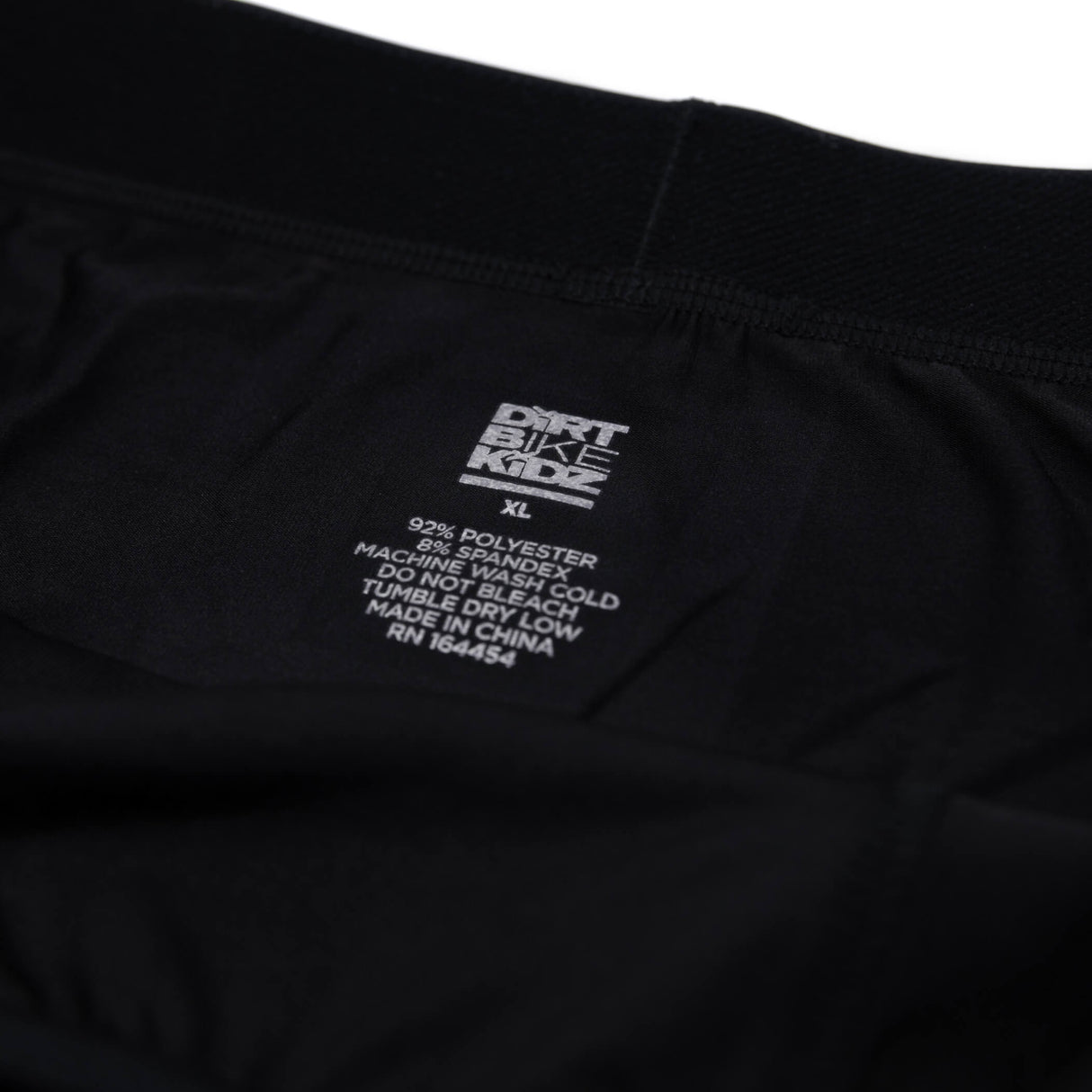 Black boxer briefs care label on inner fabric