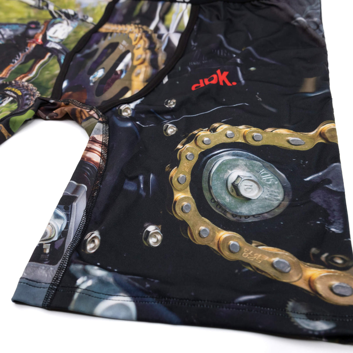 Black DBK underwear with chain graphic and elastic waistband
