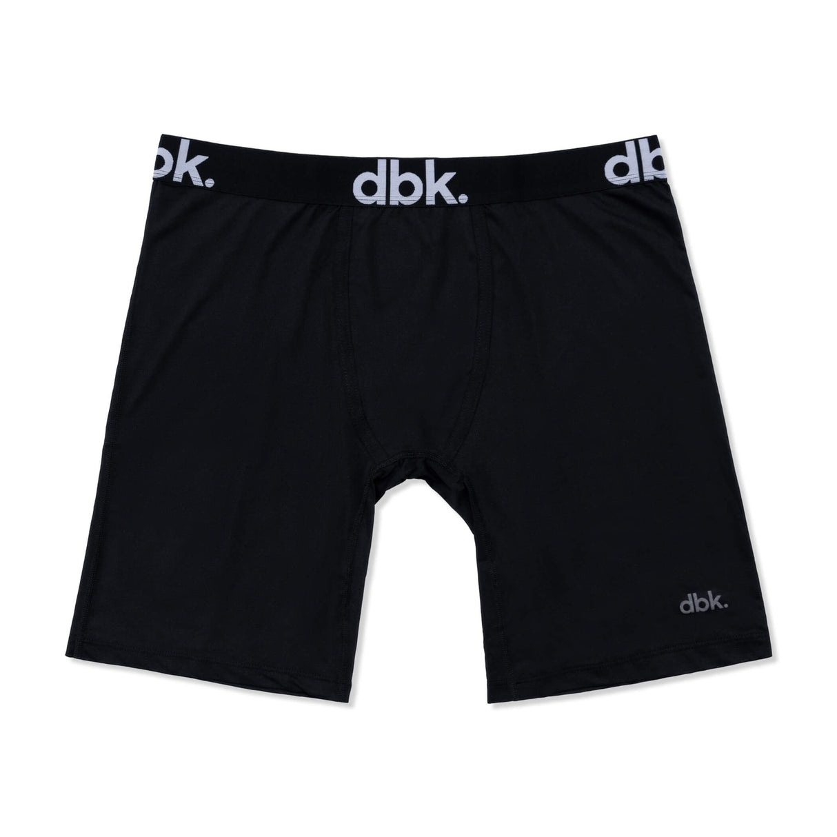 Men's black boxer briefs with black-trim waistband and contoured pouch