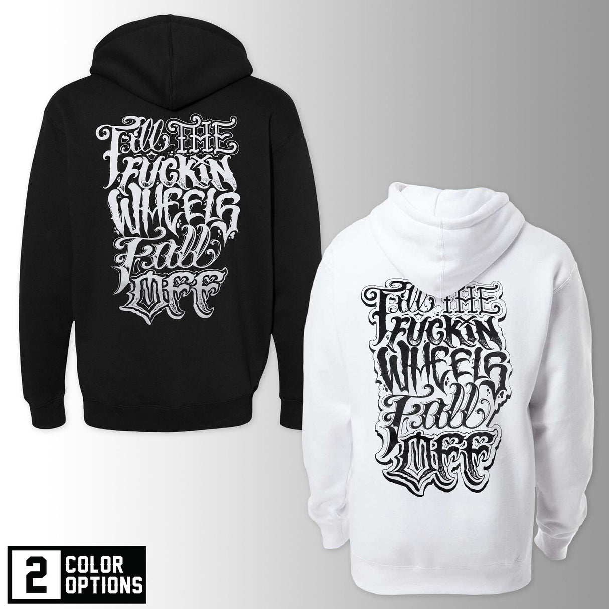 Dirt Bike Kidz hoodie, black with large back graphic logo and hood.