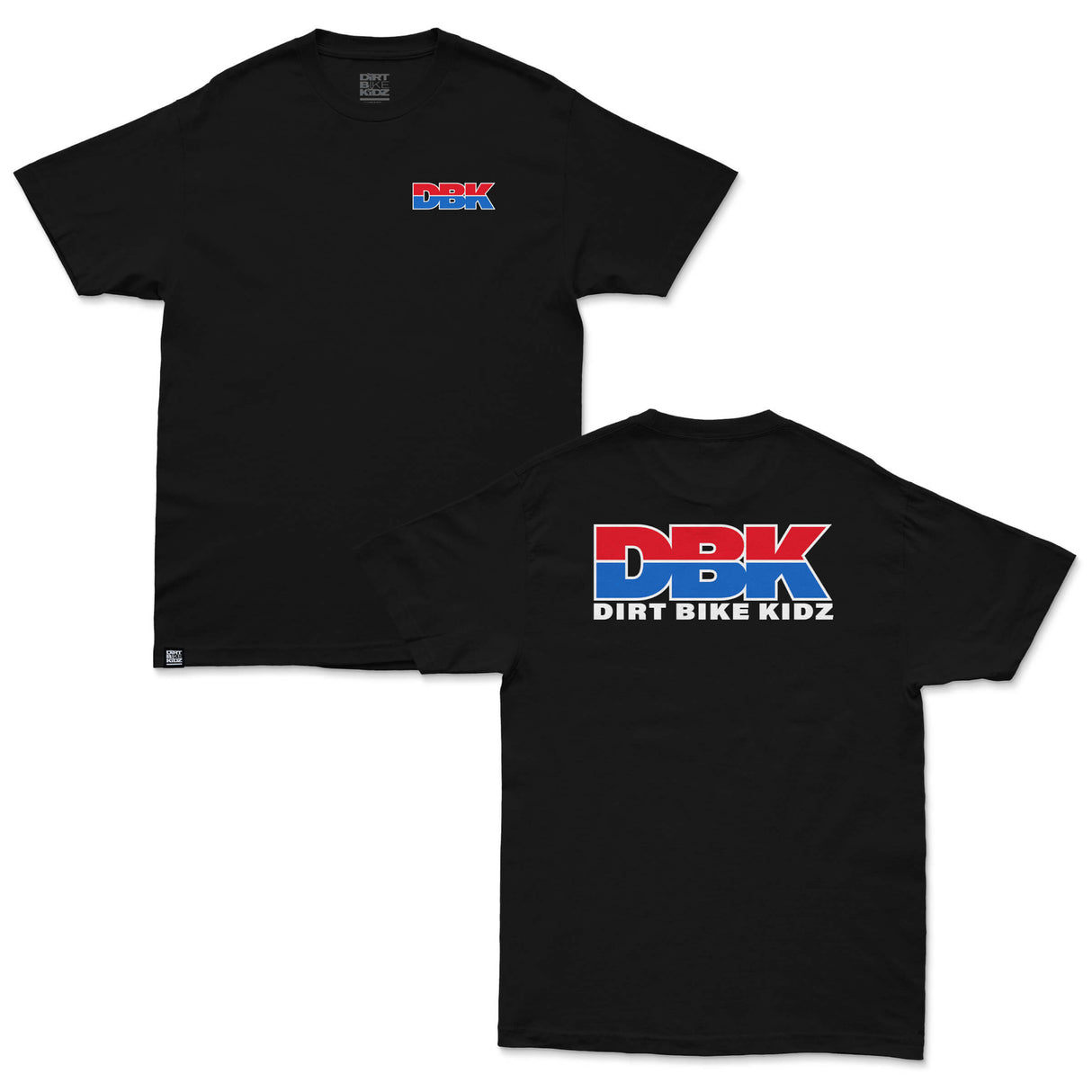 Black tee with small DBK logo on the chest