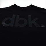 Youth premium tee, black with dbk. logo print on front (cropped)