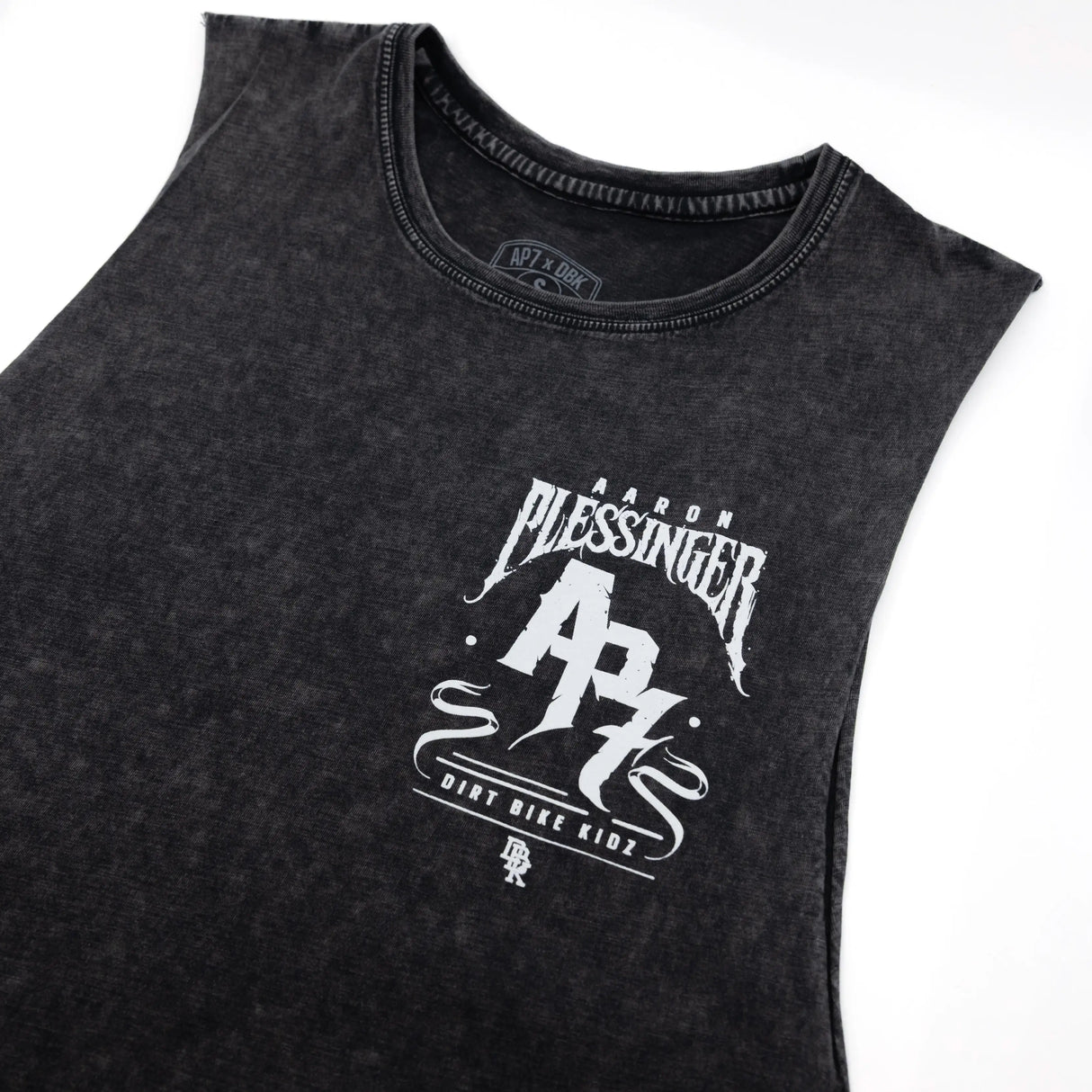 Croc Cowboy tank top on white: black sleeveless tee with large 17-type logo print