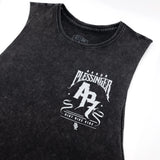 Croc Cowboy tank top on white: black sleeveless tee with large 17-type logo print