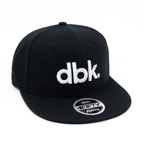 Youth 4Fifty Snapback in schwarz, dbk Schriftzug vorn, 4FIFTY YOUTH Aufnäher