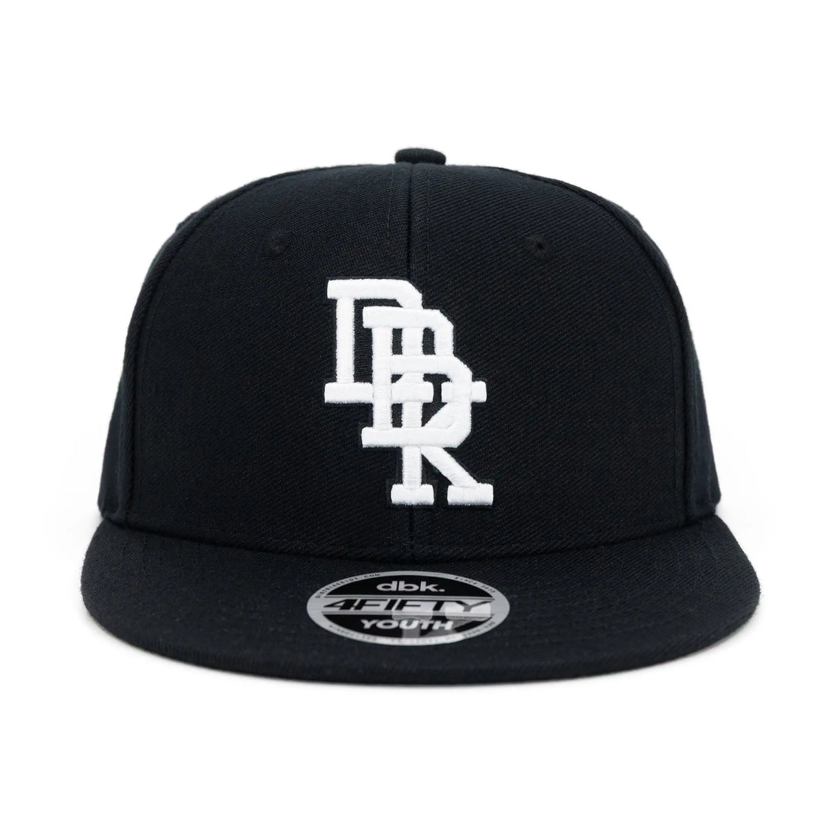 Black Youth 4Fifty snapback with white emblem on front and round Youth badge