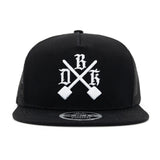 2Fifty youth black snapback cap with front graphic and flat brim