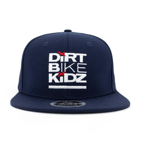 Navy 4Fifty snapback cap, embroidered “Dirt Bike Kidz” logo on front