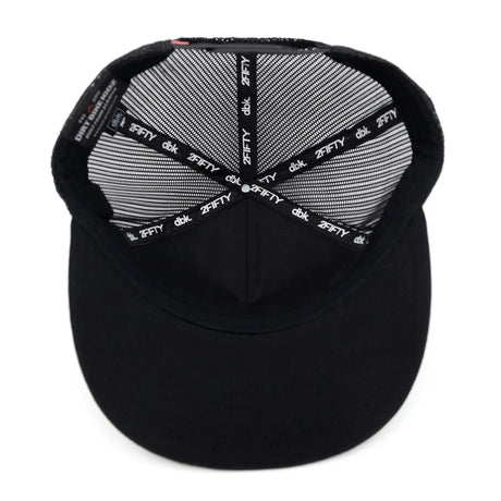 Black cap interior mesh lining with 2Fifty and dbk logos