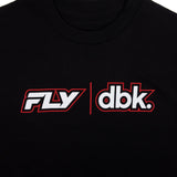 Black T-shirt with FLY | dbk chest logo print