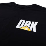 Black crewneck T-shirt with DRK logo and 'WE BUILD IT WE RIDE IT' text on back