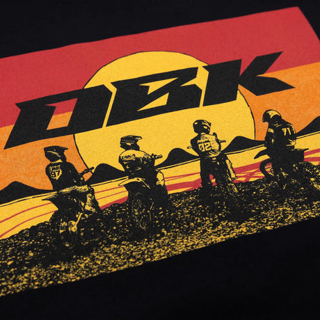 Black youth T-shirt with close-up DBK rider scene graphic