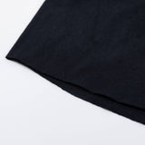Women's black T-shirt side hem detail in smooth knit fabric