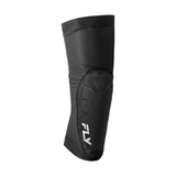 Black FLY knee guard with mesh pad and white FLY logo