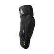 Black knee guard with vented hard shell and adjustable straps