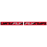 Red goggle strap with repeating logo graphic
