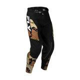 Black and tan camo hunting pant with graphic side panels, tapered legs