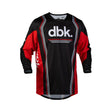 Kinetic DBK jersey, black and red long sleeves with dbk front logo and stripes