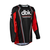 Youth motocross jersey, black/red with dbk. logo, long sleeves