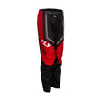 Youth kinetic riding pant in black and red with striped panels and logo accents