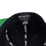 Black snapback cap inner band with label and stitched 4FIFTY strap