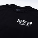 Youth Premium Tee, black crew-neck with close-up chest racing crew logo