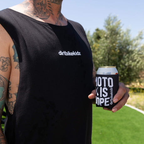 Black tank top with 'dirtbikekidz' chest logo