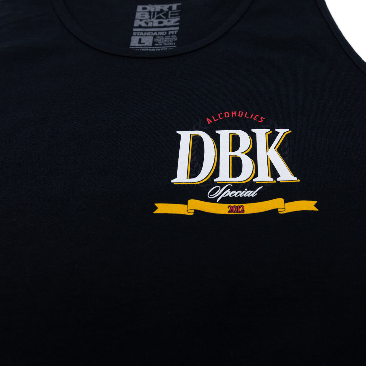 Black tank top with DBK Special 2012 center logo graphic