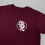Burgundy graphic T-shirt chest logo patch print