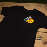 Black youth premium tee with Dirt Bike Kidz motocross graphic on front chest