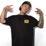 Black crewneck T-shirt with DBK Hi-Octane Moto chest logo, short sleeves