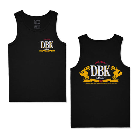 Black tank top with DBK Special 2012 front graphic and crew neckline