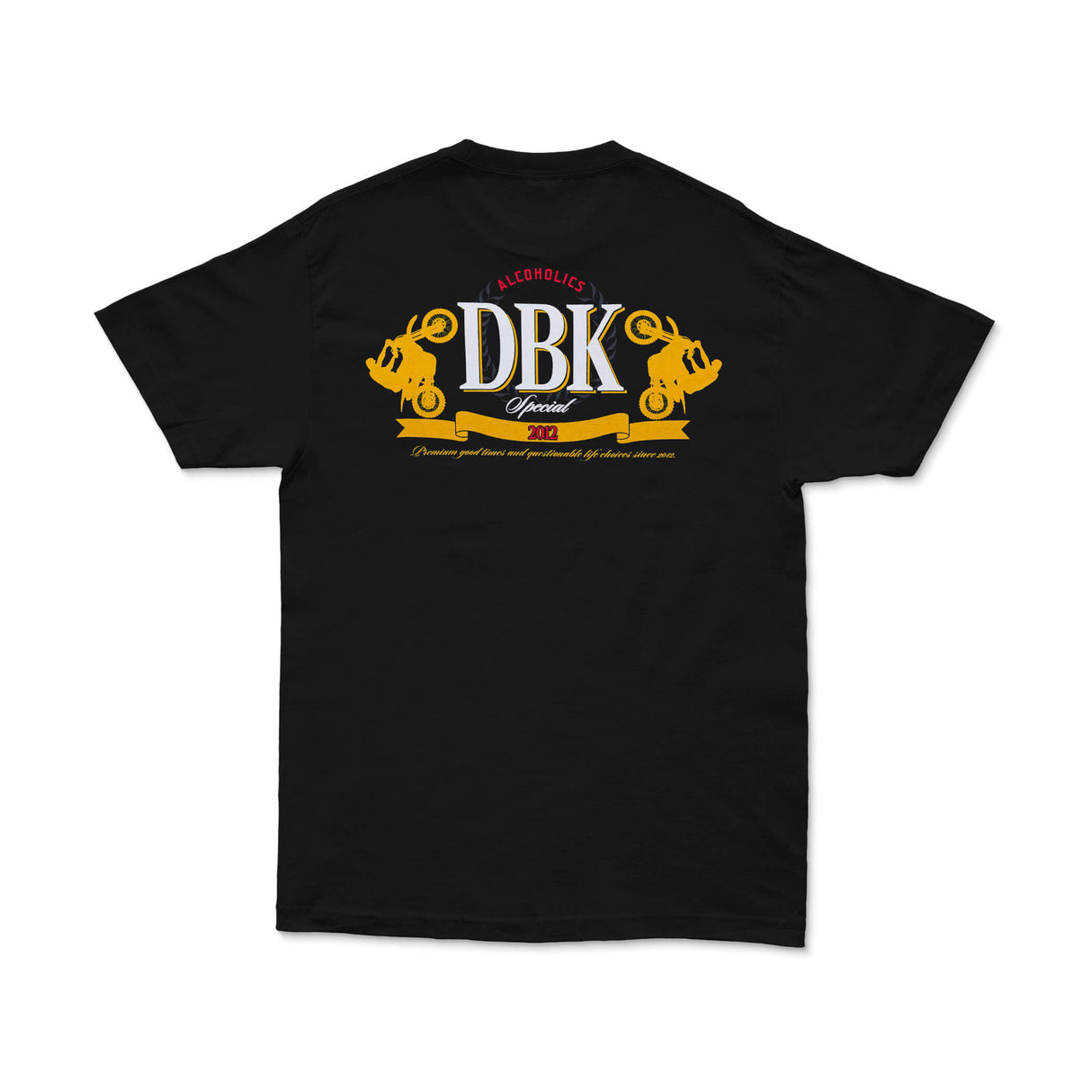 Black Cold Ones graphic tee with large DBK back logo