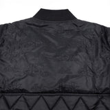 Premium jacket back with repeating dbk logo print and quilted diamond paneling