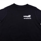 Black youth premium T-shirt with WEBB2 dirbikekidz logo on front