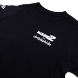 Black youth premium T-shirt with WEBB2 dirbikekidz logo on chest