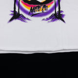 Youth girls white graphic T-shirt close-up showing lower part of the front print