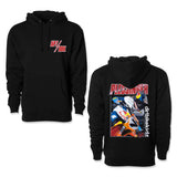 AP7 hoodie in black with front pocket and small AP7/DBK chest logo