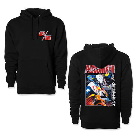 Black AP7 hoodie with AP7/DBK chest logo and front kangaroo pocket