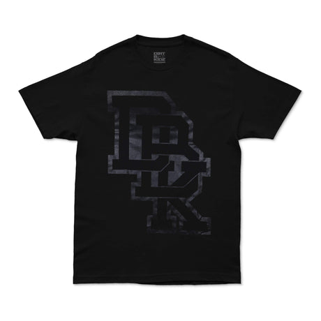 Pitch Black T-shirt, black, with large gray letter graphic on front