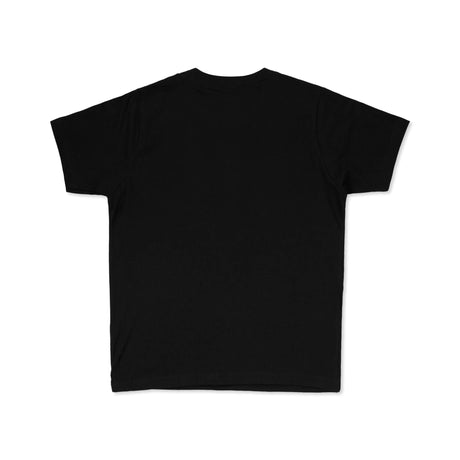 Youth premium tee, black crewneck with plain back