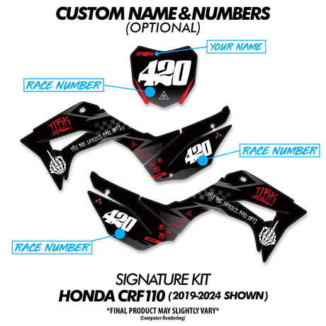909 FU kit decals with optional race number 400 and rider name area