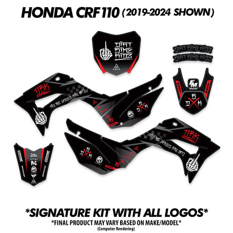 909 FU kit decals: black side panels and fender shapes with red accents