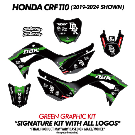OBK Green Graphic Kit decal set with front plate and side panels