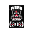 Sticker sheet with WEBB 2025 champion graphic, red number 1 and laurel wreaths